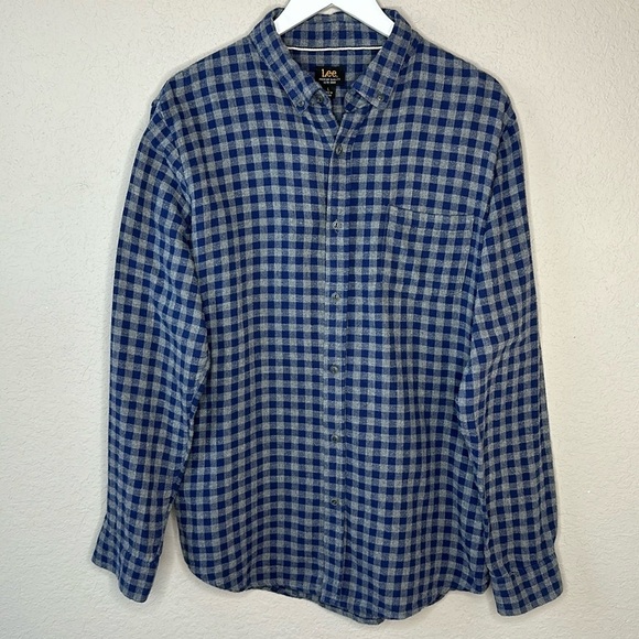 Lee Single Pocket Button Down Flannel Shirt Size Large - Picture 1 of 7